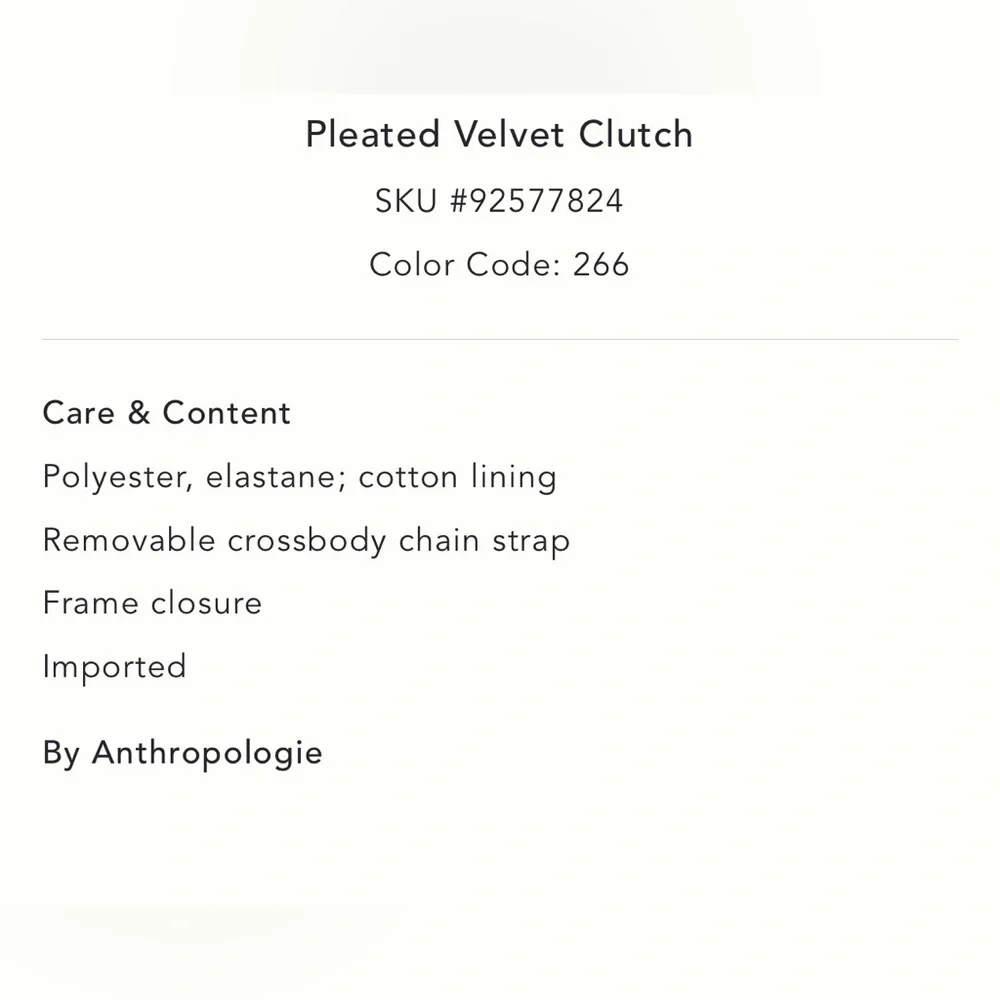 Anthropologie Pleated Velvet Clutch in Pink Combo NWT